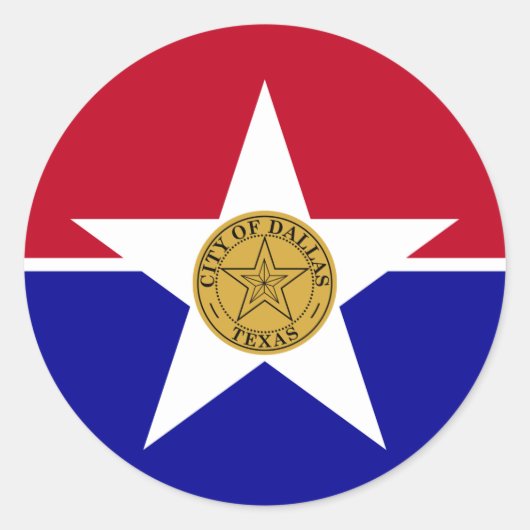 Rond Sticker avec Drapeau de Dallas, USA (Devant)