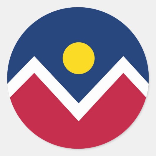 Rond Sticker avec Drapeau de Denver, Colorado (Devant)