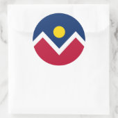 Rond Sticker avec Drapeau de Denver, Colorado (Sac)
