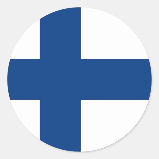 Rond Sticker avec Drapeau de Finlande (Devant)