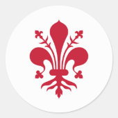 Rond Sticker avec Drapeau de Florence, Italie (Devant)
