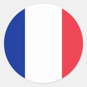 Rond Sticker avec Drapeau de France