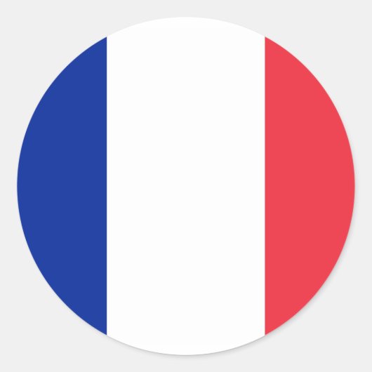 Rond Sticker avec Drapeau de France (Devant)