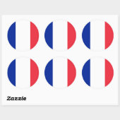 Rond Sticker avec Drapeau de France (Feuille)