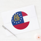 Rond Sticker avec Drapeau de Géorgie (Enveloppe)
