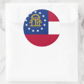 Rond Sticker avec Drapeau de Géorgie (Sac)
