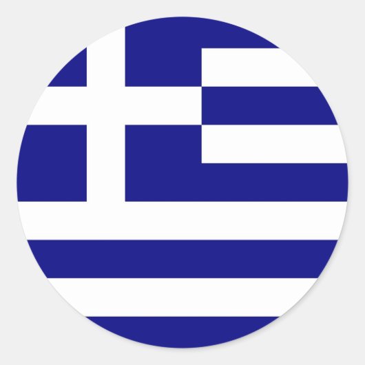 Rond Sticker avec Drapeau de Grèce (Devant)