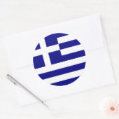 Rond Sticker avec Drapeau de Grèce (Enveloppe)