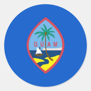 Rond Sticker avec drapeau de Guam