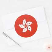 Rond Sticker avec Drapeau de Hong Kong, Chine (Enveloppe)