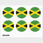 Rond Sticker avec Drapeau de Jamaïque (Feuille)