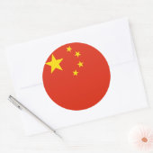 Rond Sticker avec drapeau de la Chine (Enveloppe)