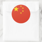 Rond Sticker avec drapeau de la Chine (Sac)