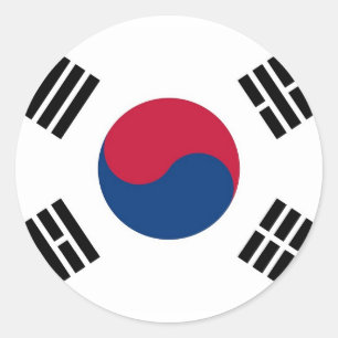 Rond Sticker avec drapeau de la Corée du Sud