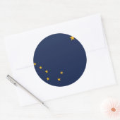 Rond Sticker avec drapeau de l'Alaska (Enveloppe)
