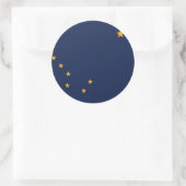 Rond Sticker avec drapeau de l'Alaska (Sac)