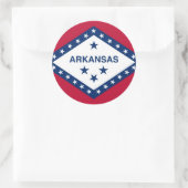 Rond Sticker avec Drapeau de l'Arkansas (Sac)