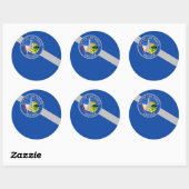 Rond Sticker avec Drapeau de Las Vegas, USA (Feuille)