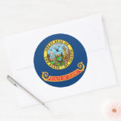 Rond Sticker avec Drapeau de l'Idaho (Enveloppe)