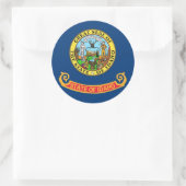 Rond Sticker avec Drapeau de l'Idaho (Sac)