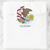 Rond Sticker avec drapeau de l'Illinois (Sac)