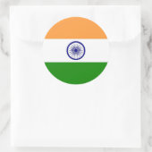Rond Sticker avec drapeau de l'Inde (Sac)