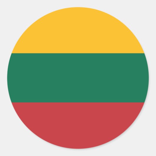 Rond Sticker avec drapeau de Lituanie (Devant)