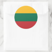 Rond Sticker avec drapeau de Lituanie (Sac)
