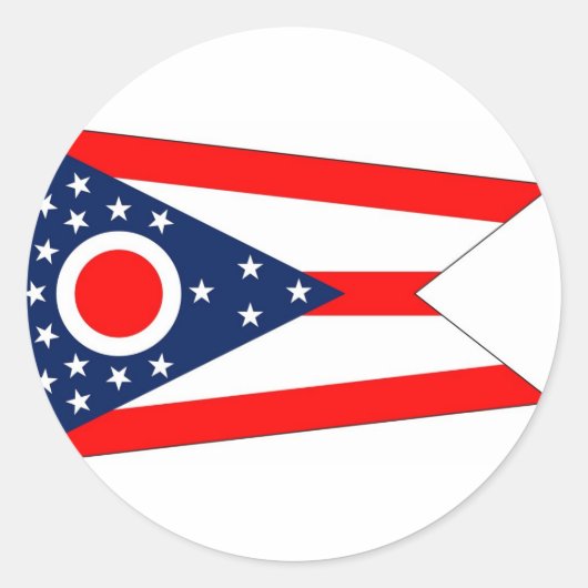 Rond Sticker avec drapeau de l'Ohio (Devant)