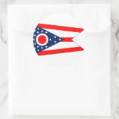Rond Sticker avec drapeau de l'Ohio (Sac)