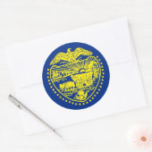 Rond Sticker avec Drapeau de l'Oregon (Enveloppe)