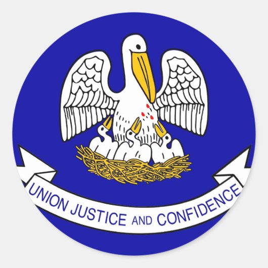 Rond Sticker avec Drapeau de Louisiane (Devant)