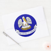 Rond Sticker avec Drapeau de Louisiane (Enveloppe)