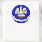 Rond Sticker avec Drapeau de Louisiane (Sac)