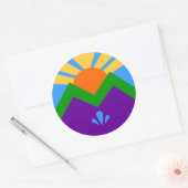 Rond Sticker avec drapeau de Manitou Springs, Colorado (Enveloppe)