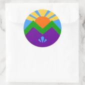 Rond Sticker avec drapeau de Manitou Springs, Colorado (Sac)