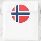 Rond Sticker avec Drapeau de Norvège (Sac)