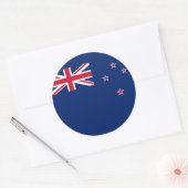 Rond Sticker avec Drapeau de Nouvelle-Zélande (Enveloppe)
