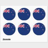 Rond Sticker avec Drapeau de Nouvelle-Zélande (Feuille)