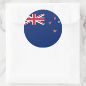 Rond Sticker avec Drapeau de Nouvelle-Zélande (Sac)