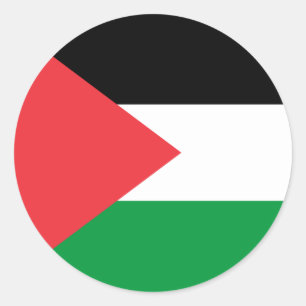 Rond Sticker avec Drapeau de Palestine