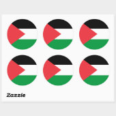 Rond Sticker avec Drapeau de Palestine (Feuille)