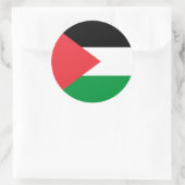 Rond Sticker avec Drapeau de Palestine (Sac)