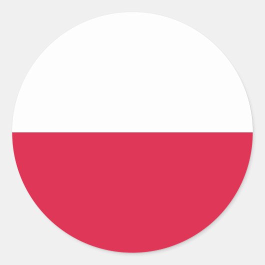 Rond Sticker avec Drapeau de Pologne (Devant)