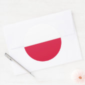 Rond Sticker avec Drapeau de Pologne (Enveloppe)