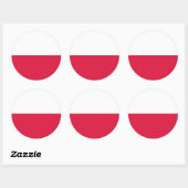 Rond Sticker avec Drapeau de Pologne (Feuille)