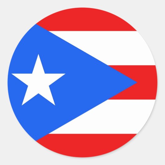 Rond Sticker avec drapeau de Porto Rico (Devant)