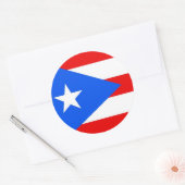 Rond Sticker avec drapeau de Porto Rico (Enveloppe)