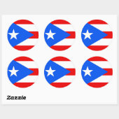 Rond Sticker avec drapeau de Porto Rico (Feuille)