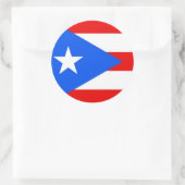 Rond Sticker avec drapeau de Porto Rico (Sac)